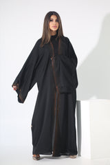 BLACK CRYSTALIZED CHINESE OPEN ABAYA