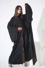 BLACK CRYSTALIZED CHINESE OPEN ABAYA