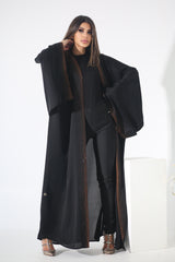 BLACK CRYSTALIZED CHINESE OPEN ABAYA