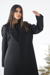 BLACK BLAZER SATIN FYE OPEN ABAYA