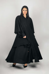 BLACK LAYERED POCKET SOALON ABAYA.