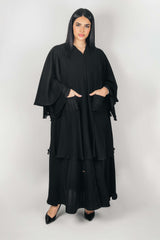 BLACK LAYERED POCKET SOALON ABAYA.