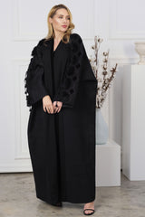 BLACK SOALON BISHT OPEN ABAYA
