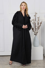 BLACK SOALON BISHT OPEN ABAYA