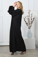 BLACK SOALON BISHT OPEN ABAYA
