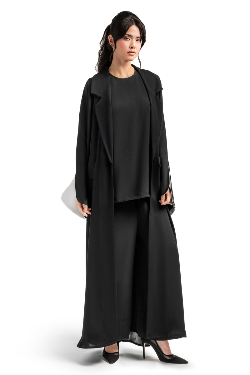 BLACK PLAIN  YASMIN OPEN ABAYA