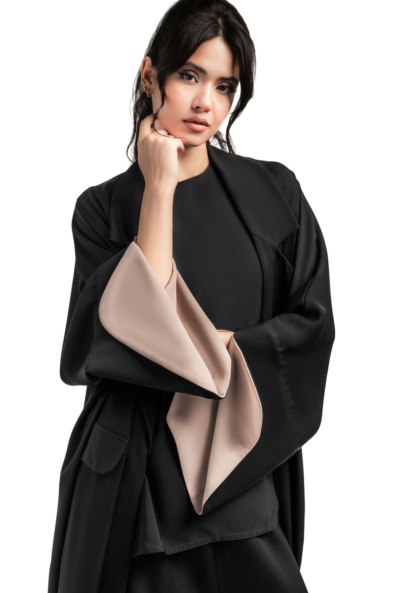 BLACK PLAIN  YASMIN OPEN ABAYA