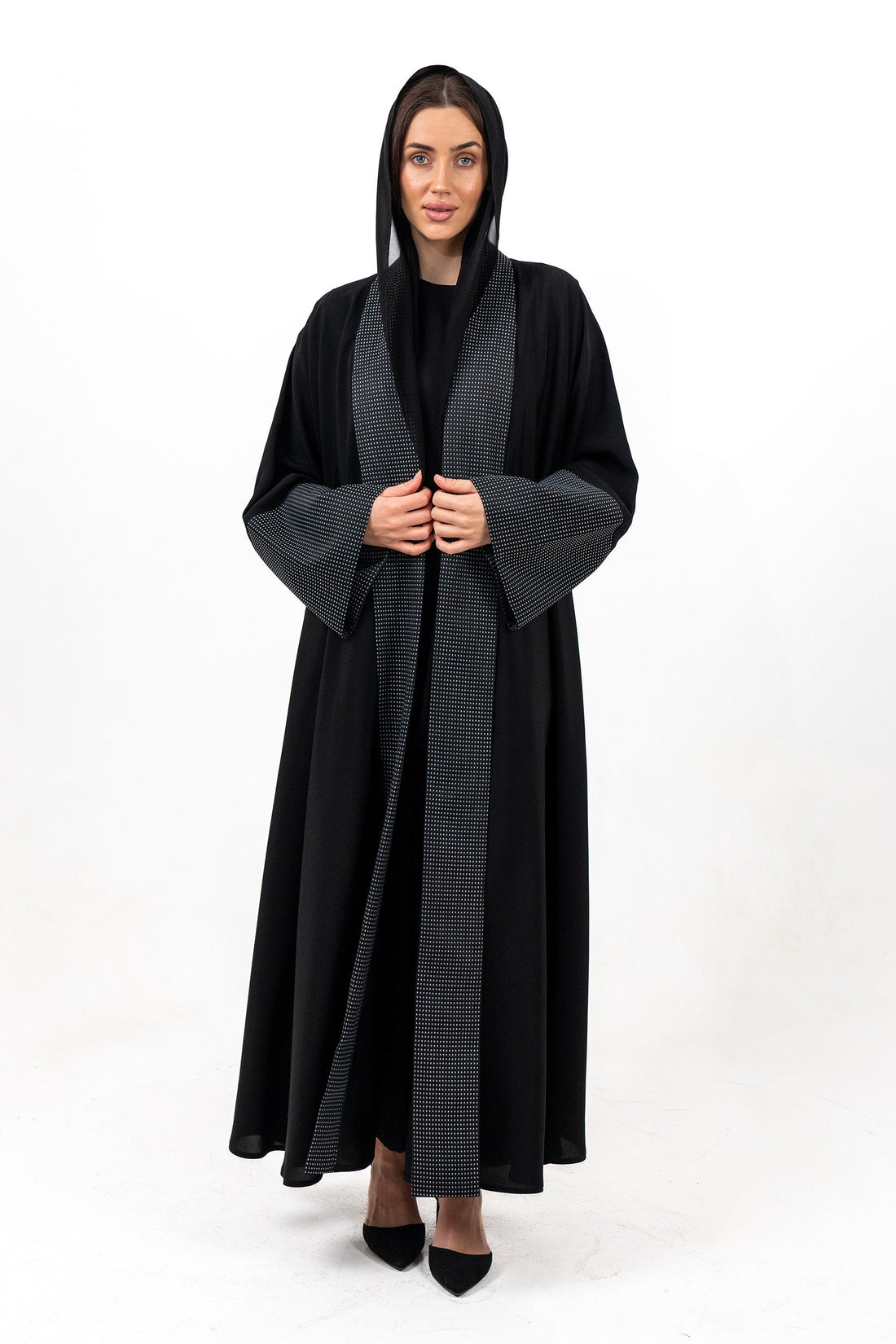 BLACK TRENDY SOALON OPEN  ABAYA
