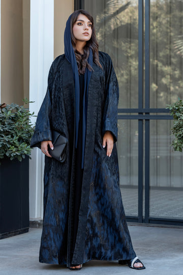 Jaquard Open Abaya Trendy