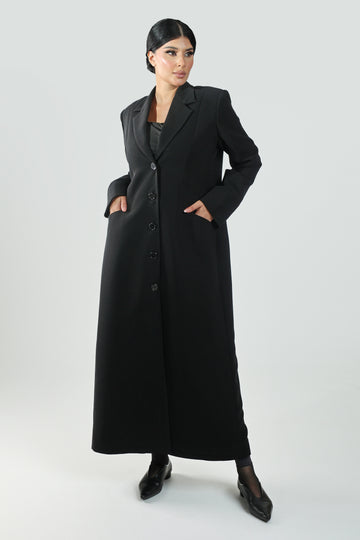Rolex blazer abaya with pockets and buttons
