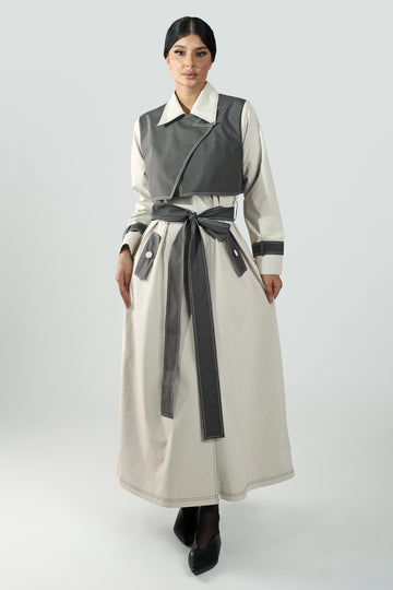 Abaya Trench Coat Crepe Two Sides