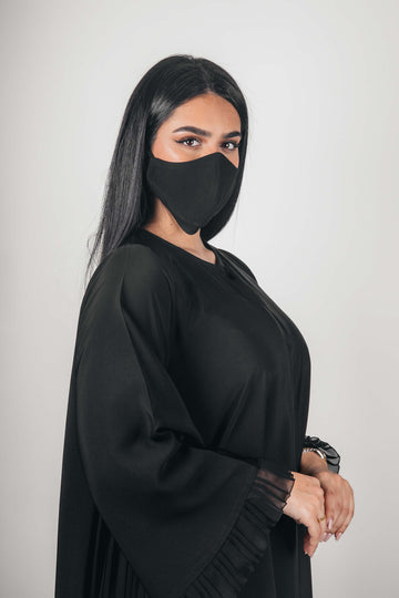 BLACK COTTON ANTI-DUST FACE MASK.