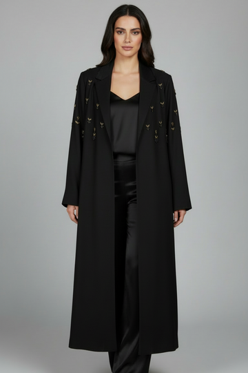 Hand Embriodery Soalon Open Abaya