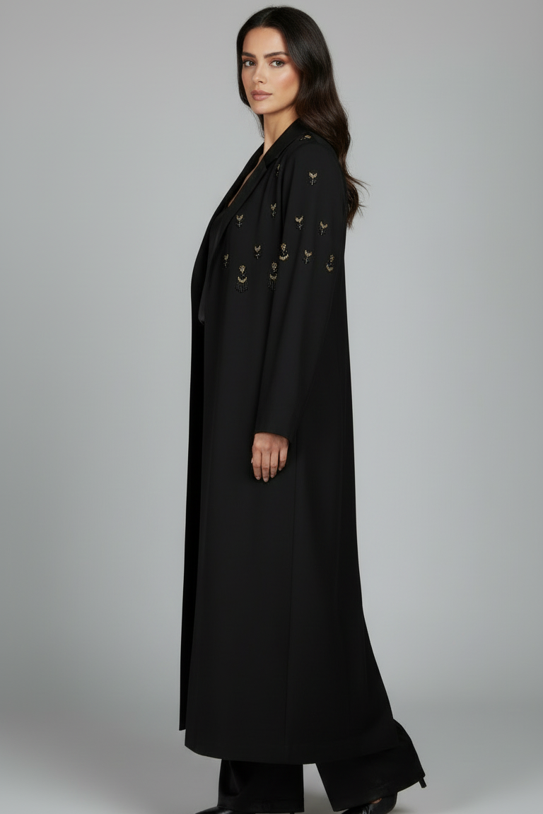 Hand Embriodery Soalon Open Abaya
