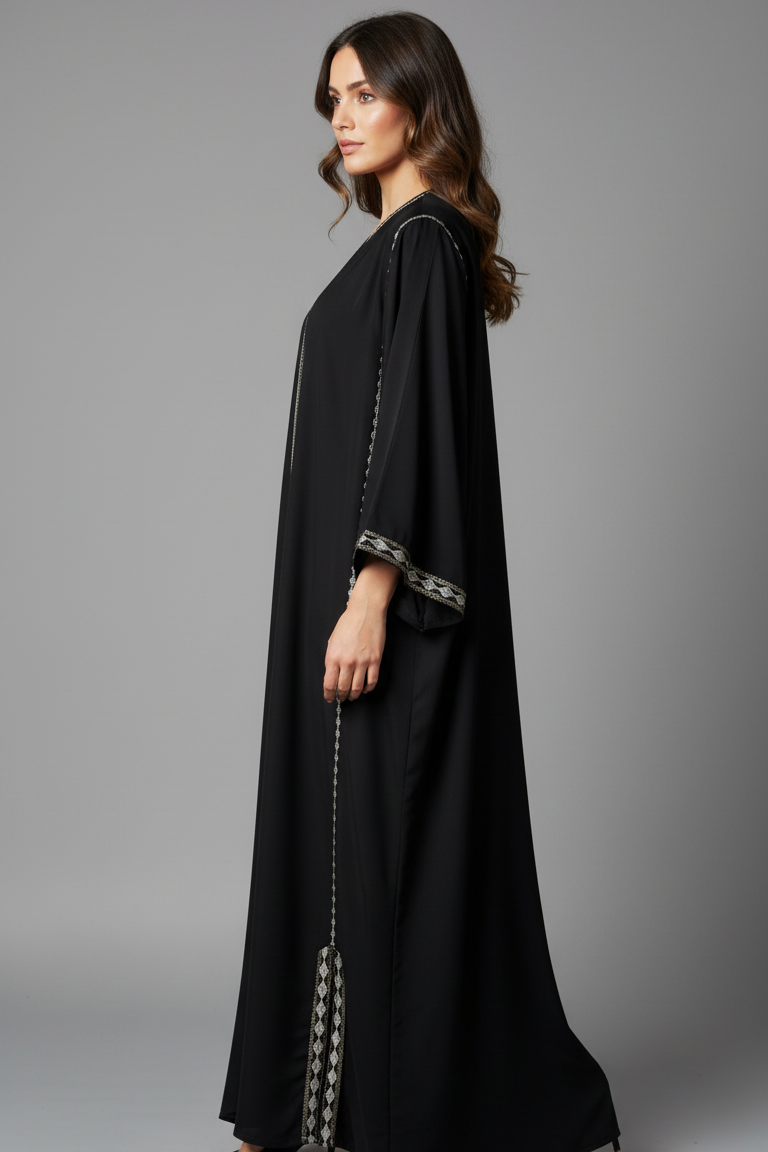 Jaquard Abaya Open Trendy