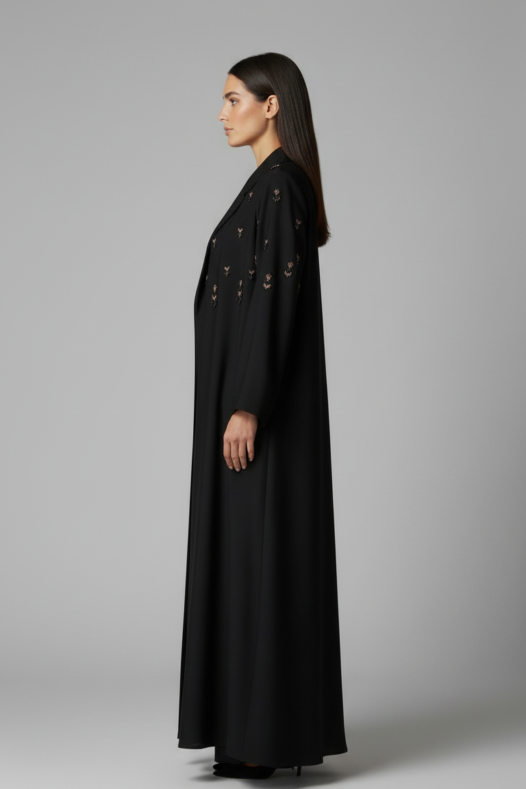 Hand Embriodery Soalon Open Abaya