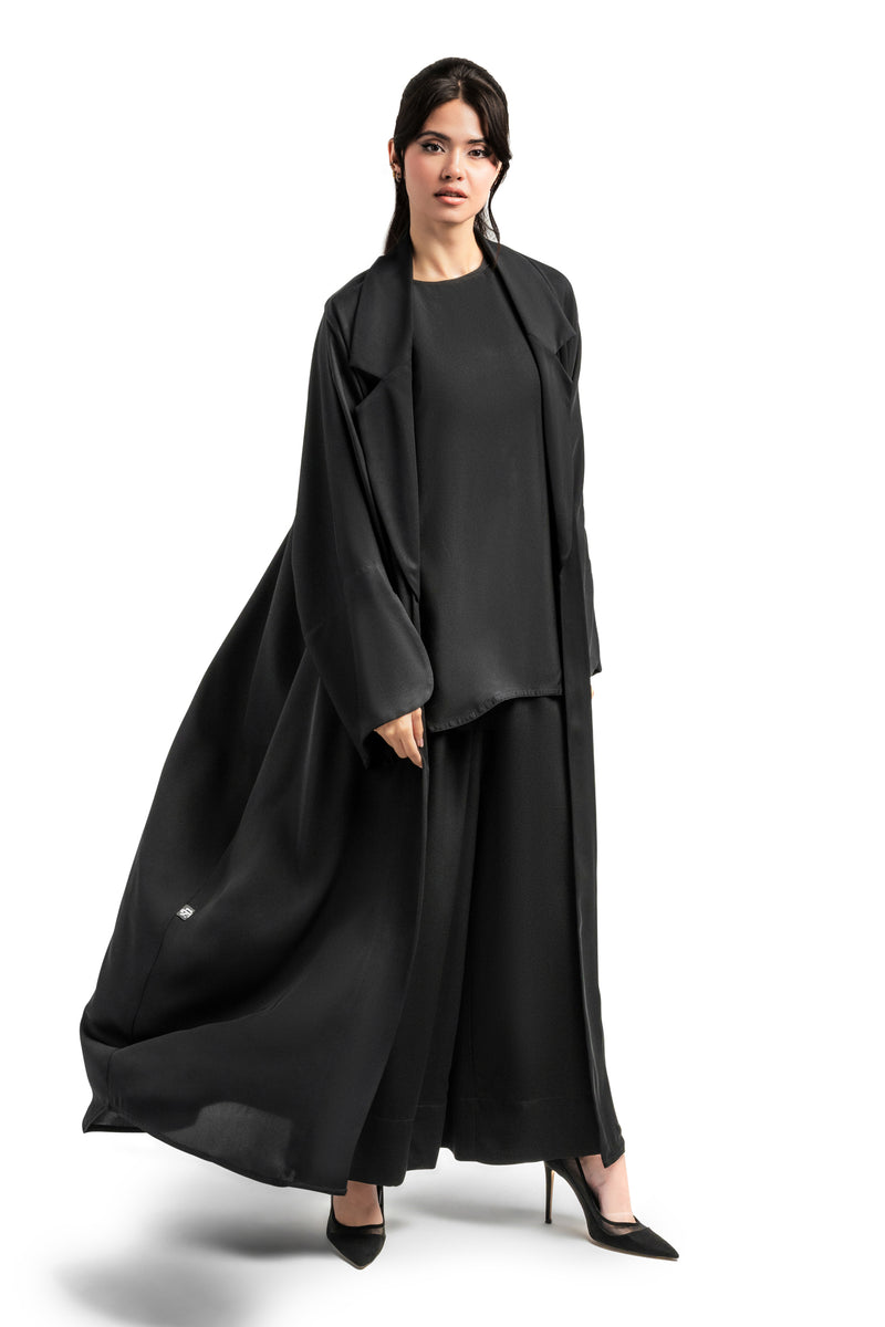 BLACK PLAIN  YASMIN OPEN ABAYA