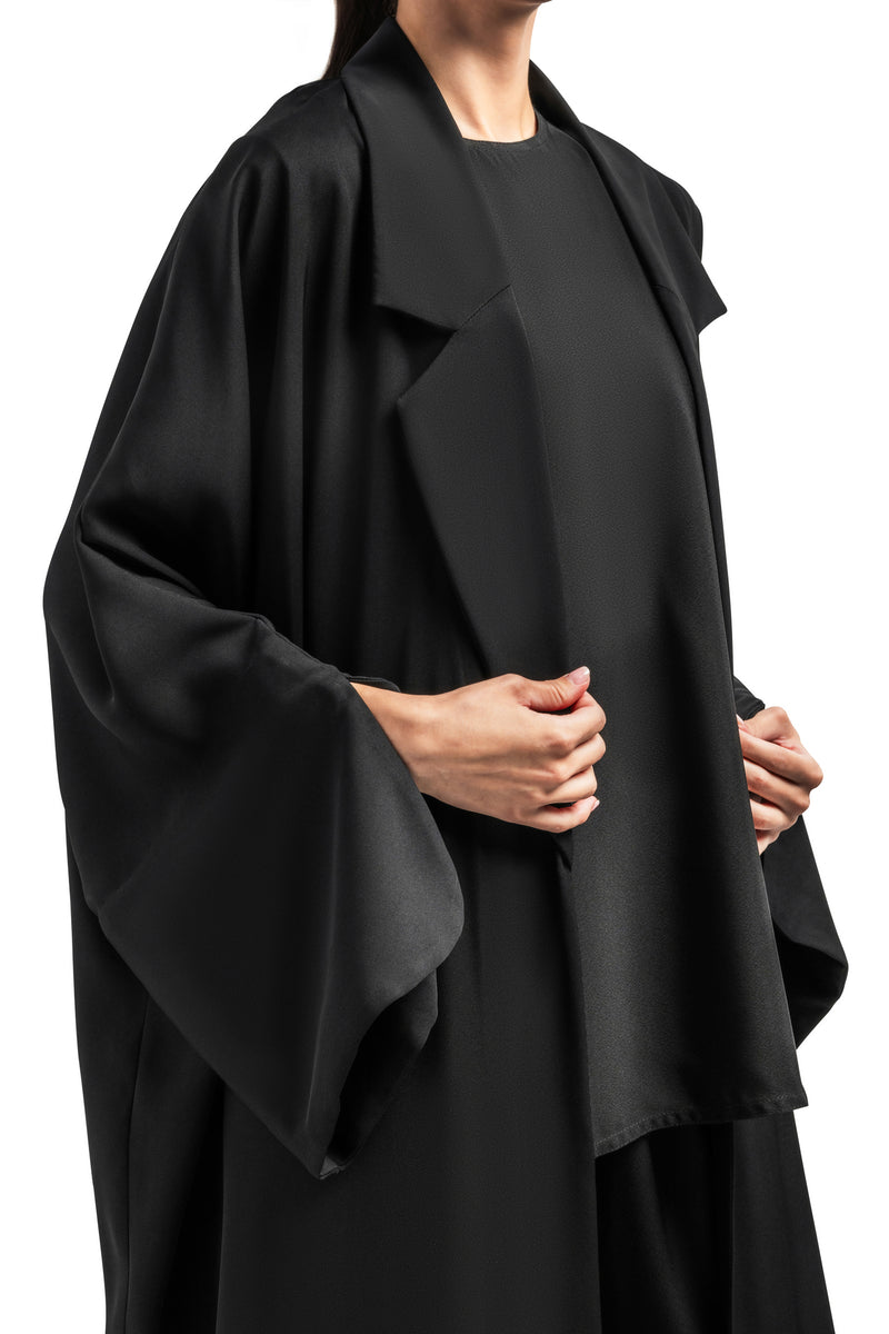 BLACK PLAIN  YASMIN OPEN ABAYA