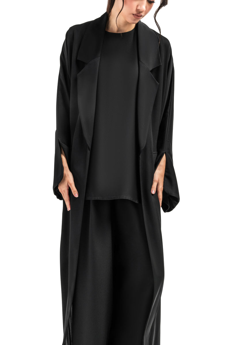 BLACK PLAIN  YASMIN OPEN ABAYA