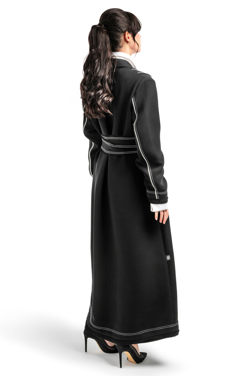 BLACK PLAIN  NESREEN  OPEN ABAYA