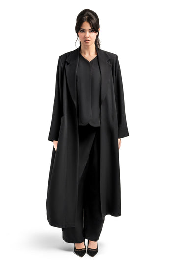 BLACK PLAIN  NESREEN  OPEN ABAYA