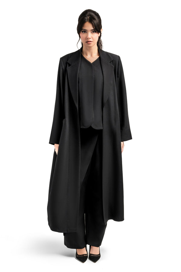 BLACK PLAIN  NESREEN  OPEN ABAYA