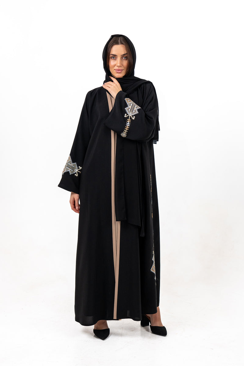 عباية مطرزة مفتوحه خام صالونا 