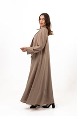 BROWN DOUBLE CLOCHE SOALON CLOSE  ABAYA