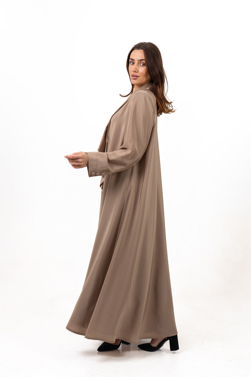 BROWN DOUBLE CLOCHE SOALON CLOSE  ABAYA