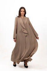 BROWN DOUBLE CLOCHE SOALON CLOSE  ABAYA