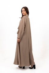 BROWN DOUBLE CLOCHE SOALON CLOSE  ABAYA