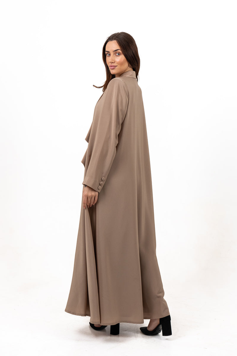 BROWN DOUBLE CLOCHE SOALON CLOSE  ABAYA