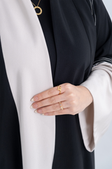 BLACK SOALON TRENDY OPEN CRYSTALIZED ABAYA
