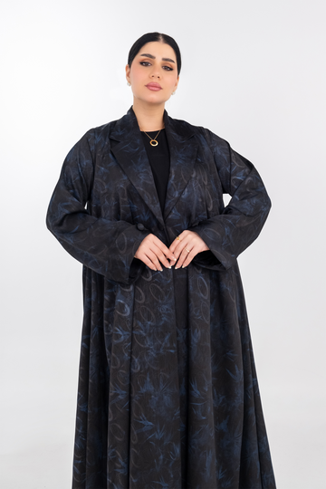 NAVY BLUE SILKY CREPE  BLAZER CLOSE