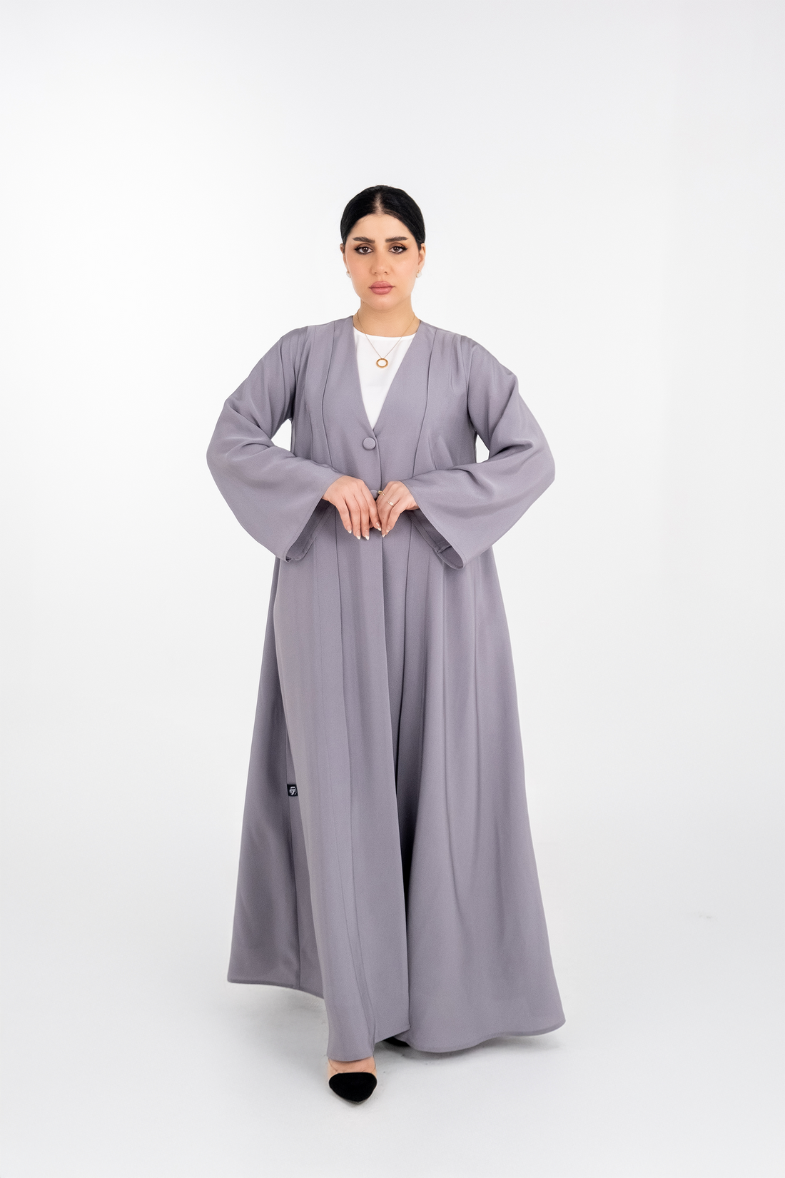 GREY SOALON TRENDY CLOSE ABAYA