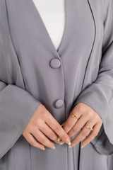 GREY SOALON TRENDY CLOSE ABAYA