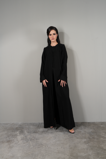 Salona Open Abaya With Embroidery
